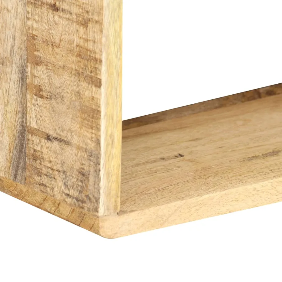 Ensemble d'étagère cube 3 pcs bois solide de manguier - 4