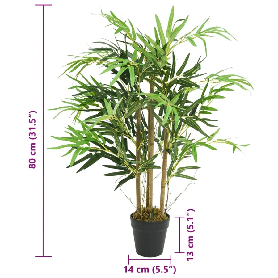 Bambou artificiel 500 feuilles 80 cm vert - 4