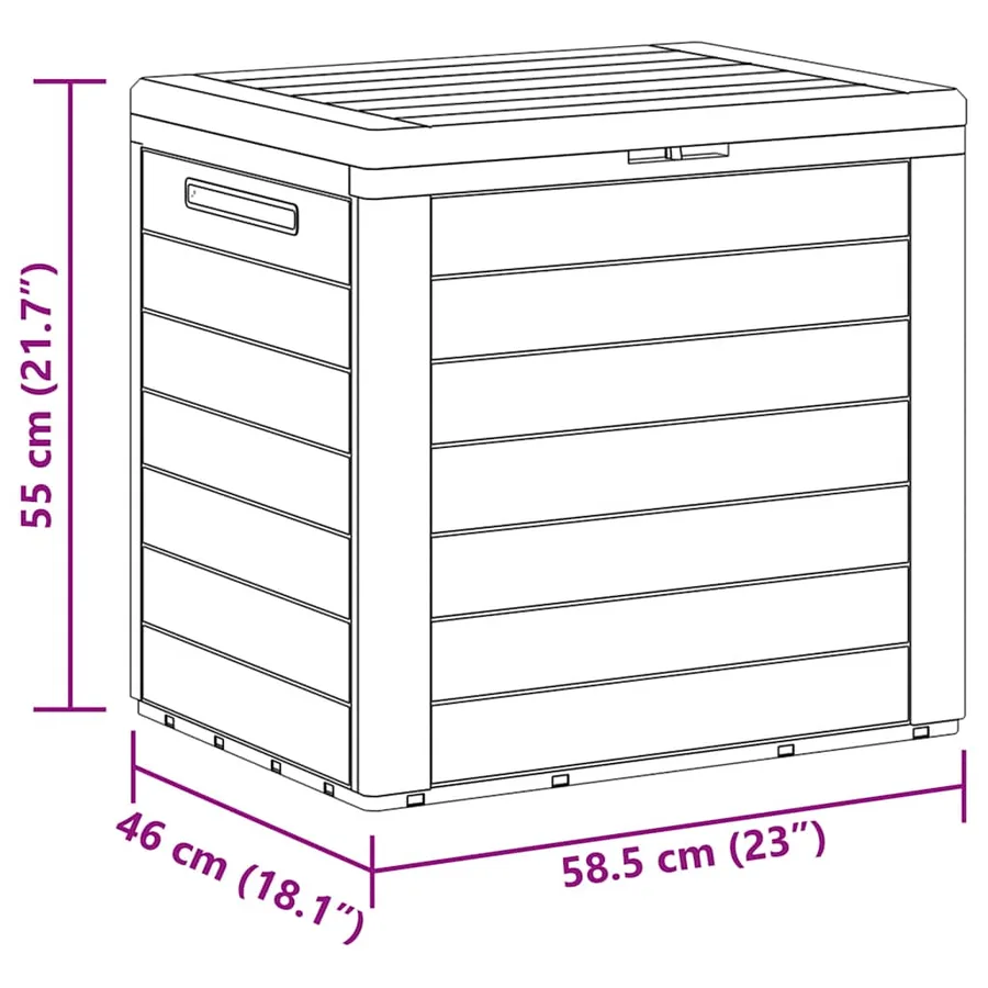 Boîte de stockage de jardin Marron 58,5x46x55 cm Polypropylène - 10