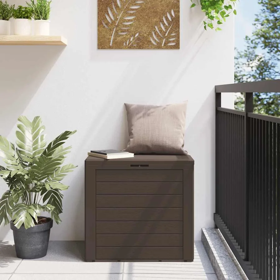 Boîte de stockage de jardin Marron 58,5x46x55 cm Polypropylène - 3