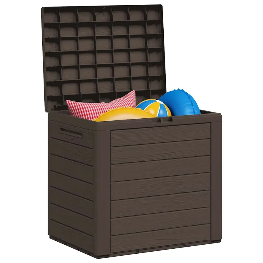 Boîte de stockage de jardin Marron 58,5x46x55 cm Polypropylène - 4
