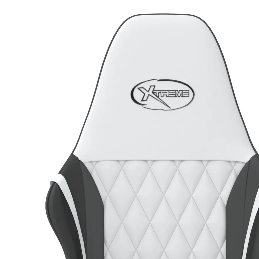 Chaise de jeu de massage Blanc et noir Similicuir - 10