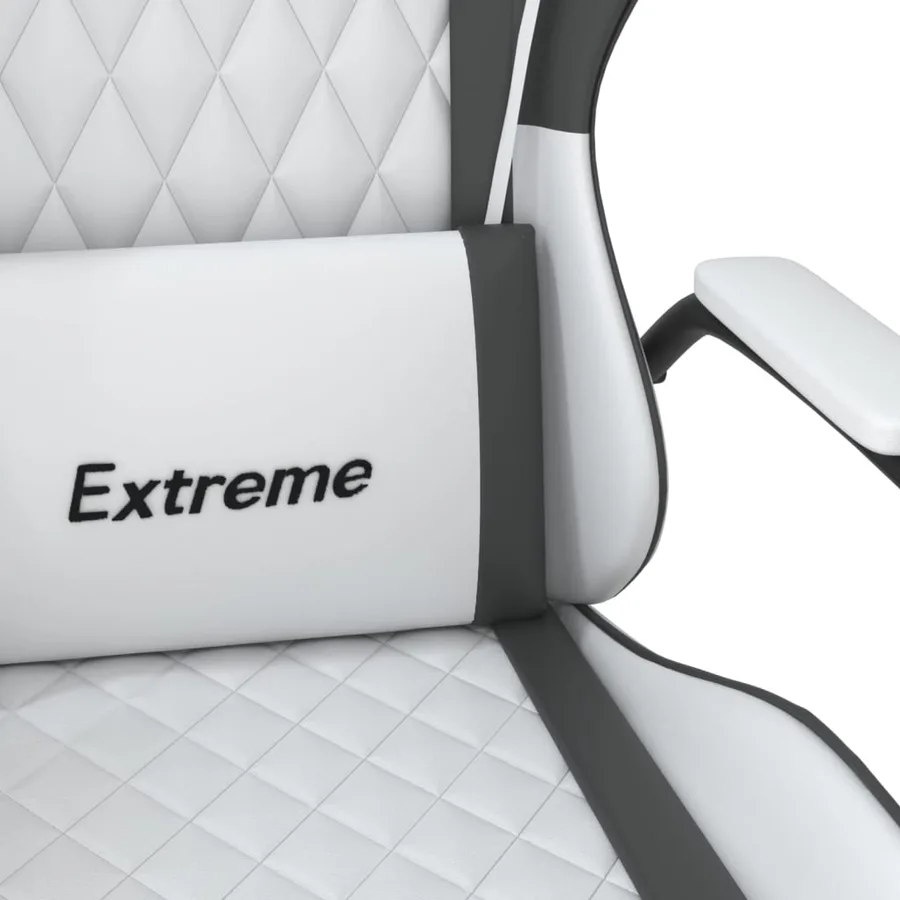 Chaise de jeu de massage Blanc et noir Similicuir - 11
