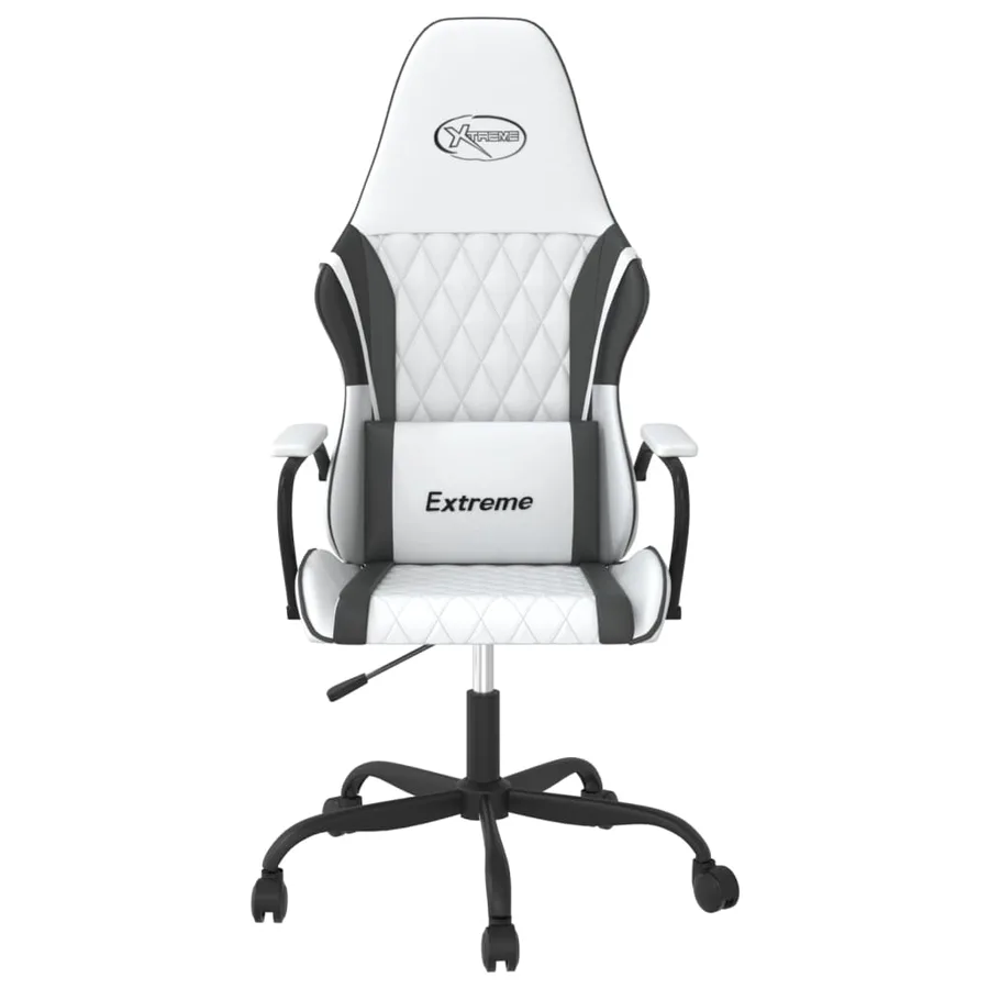Chaise de jeu de massage Blanc et noir Similicuir - 3