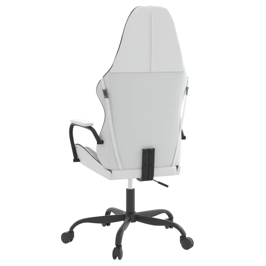 Chaise de jeu de massage Blanc et noir Similicuir - 5