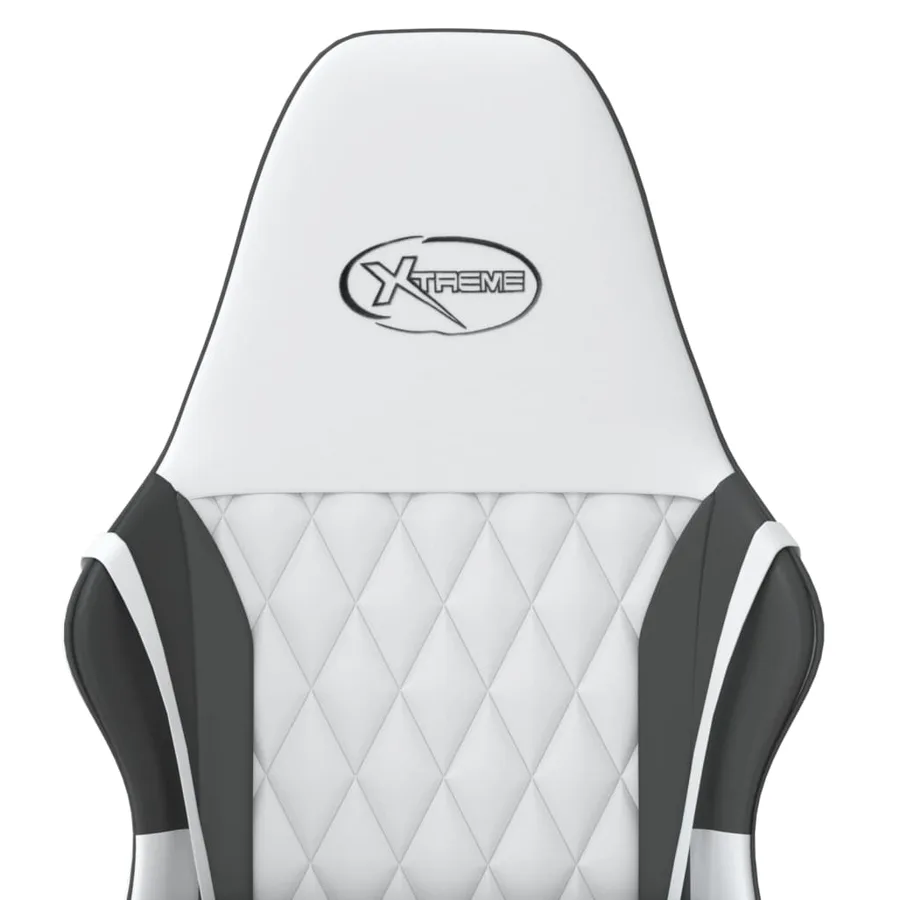Chaise de jeu de massage Blanc et noir Similicuir - 9