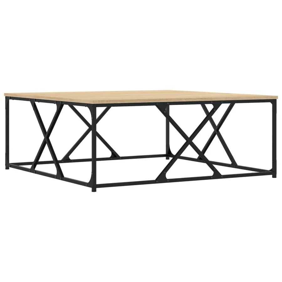Table basse chêne sonoma 100x100x40 cm bois d'ingénierie - 2