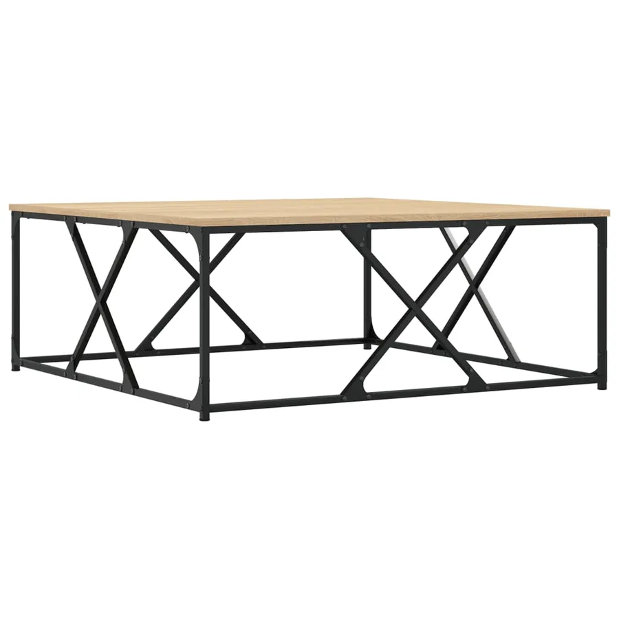 Table basse chêne sonoma 100x100x40 cm bois d'ingénierie - 5