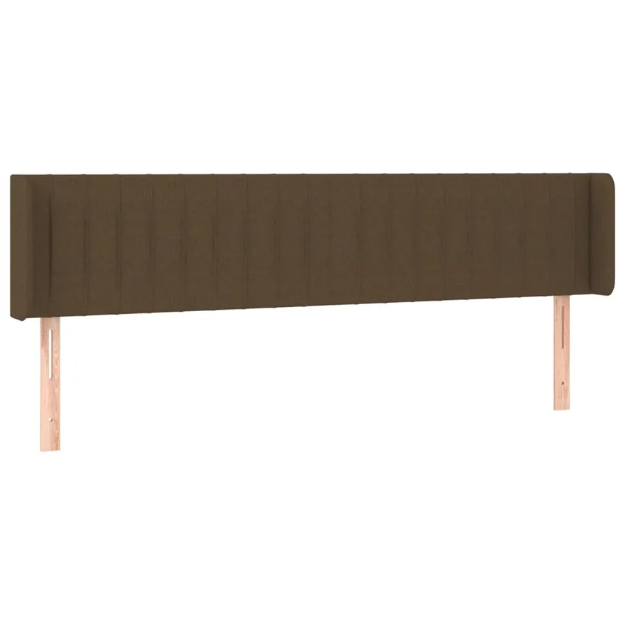 Tête de lit avec oreilles Marron Foncé 183x16x78/88 cm Tissu - 2