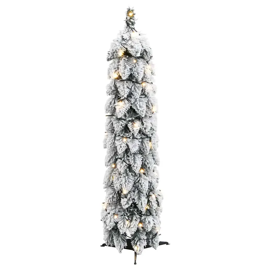 Sapin de Noël artificiel pré-éclairé avec 45 LED/neige floquée - 3