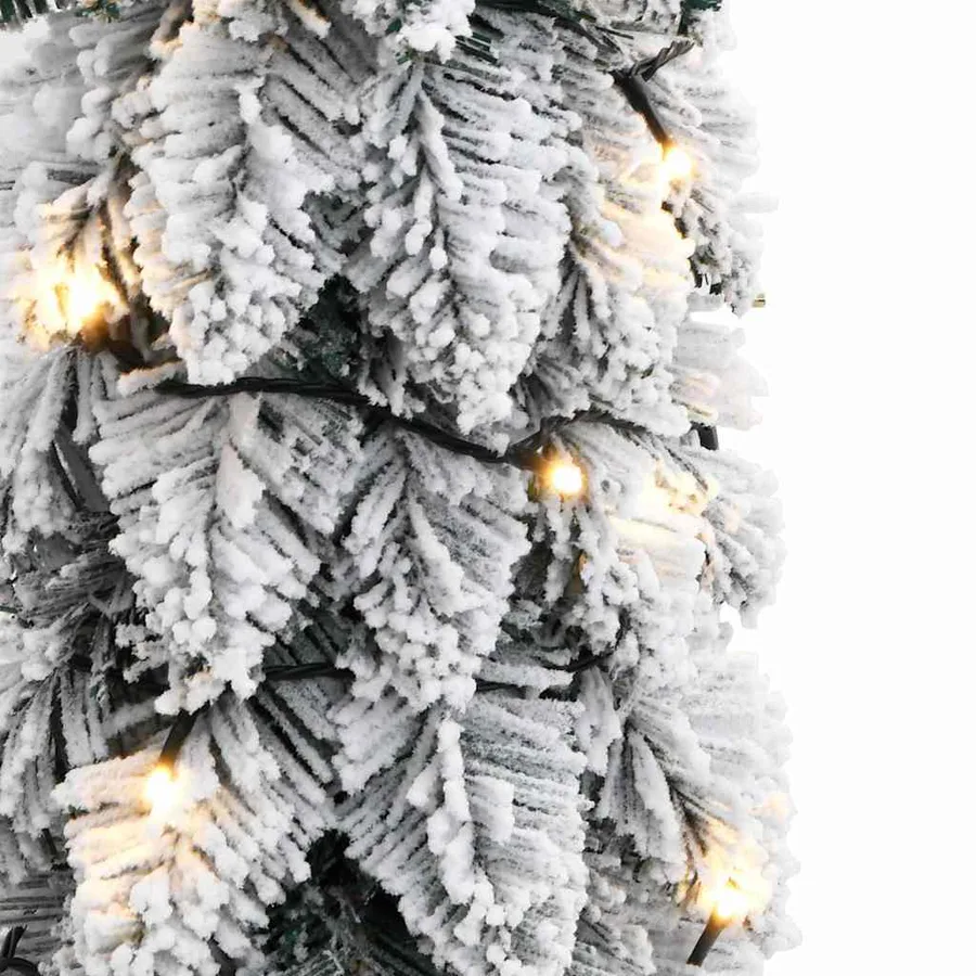 Sapin de Noël artificiel pré-éclairé avec 45 LED/neige floquée - 7