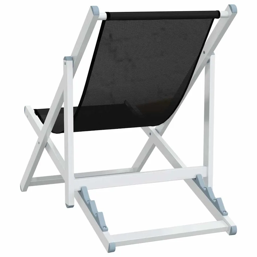 Chaises de plage pliantes lot de 2 noir aluminium et textilène - 6
