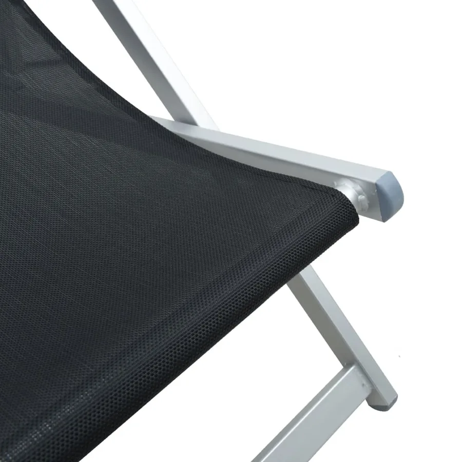 Chaises de plage pliantes lot de 2 noir aluminium et textilène - 9