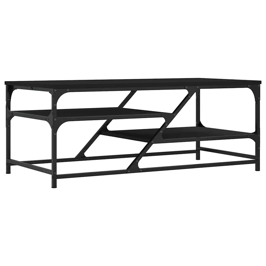 Table basse noir 100x49x40 cm bois d'ingénierie - 2