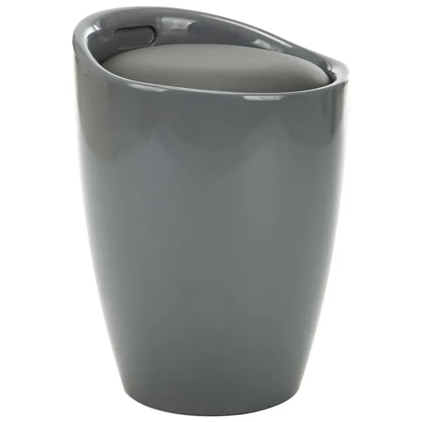 Tabouret de rangement Gris Similicuir