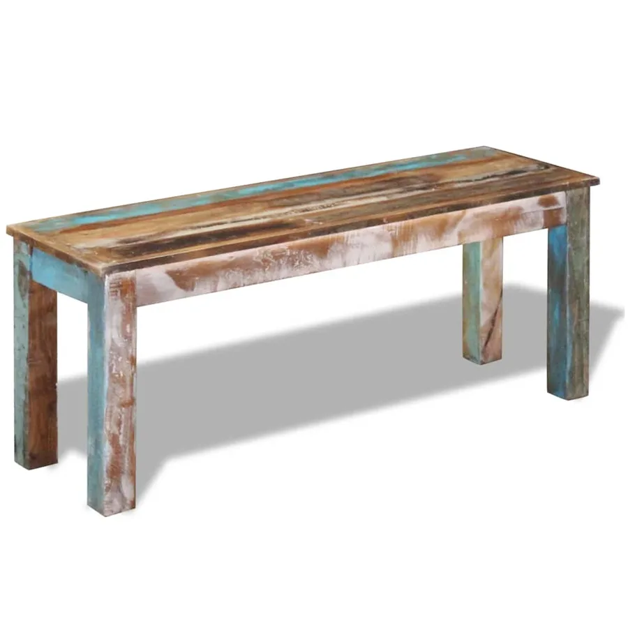Banc 110x35x45 cm Bois de récupération massif - 2