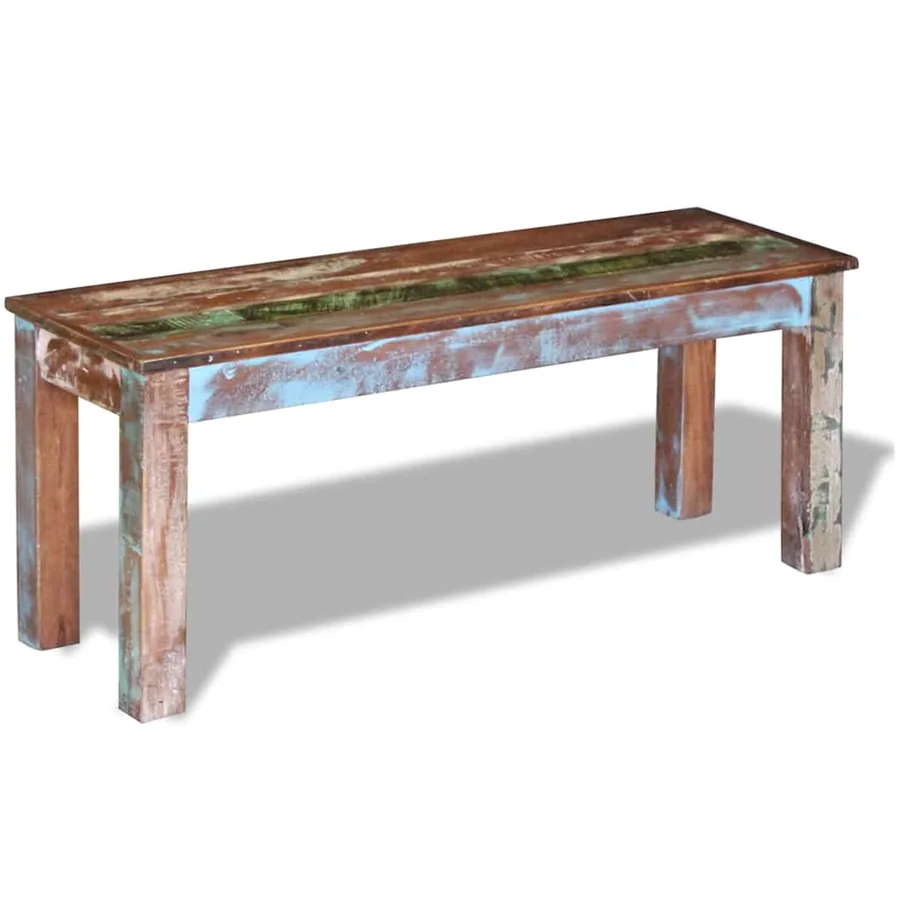Banc 110x35x45 cm Bois de récupération massif - 5