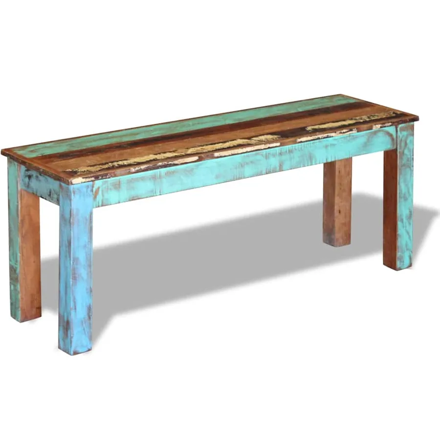 Banc 110x35x45 cm Bois de récupération massif - 7