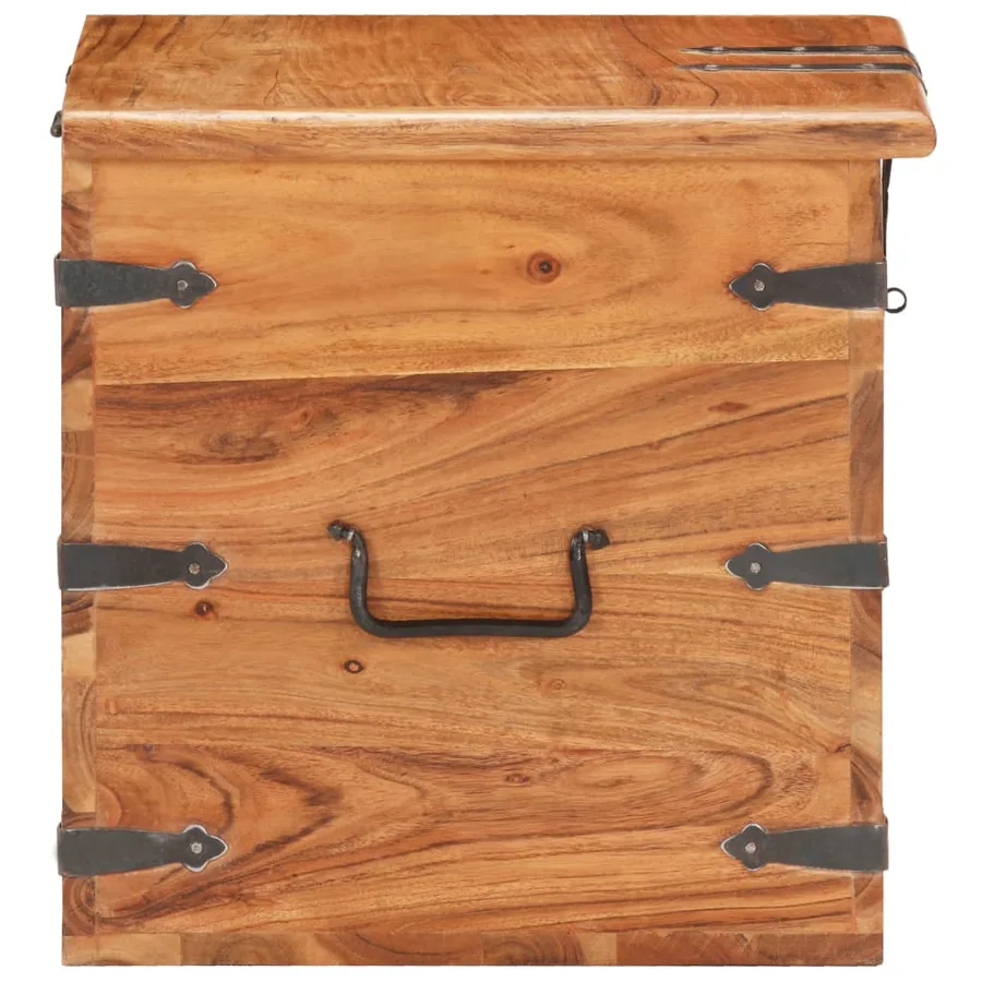 Coffre 40x40x40 cm Bois d'acacia solide - 4