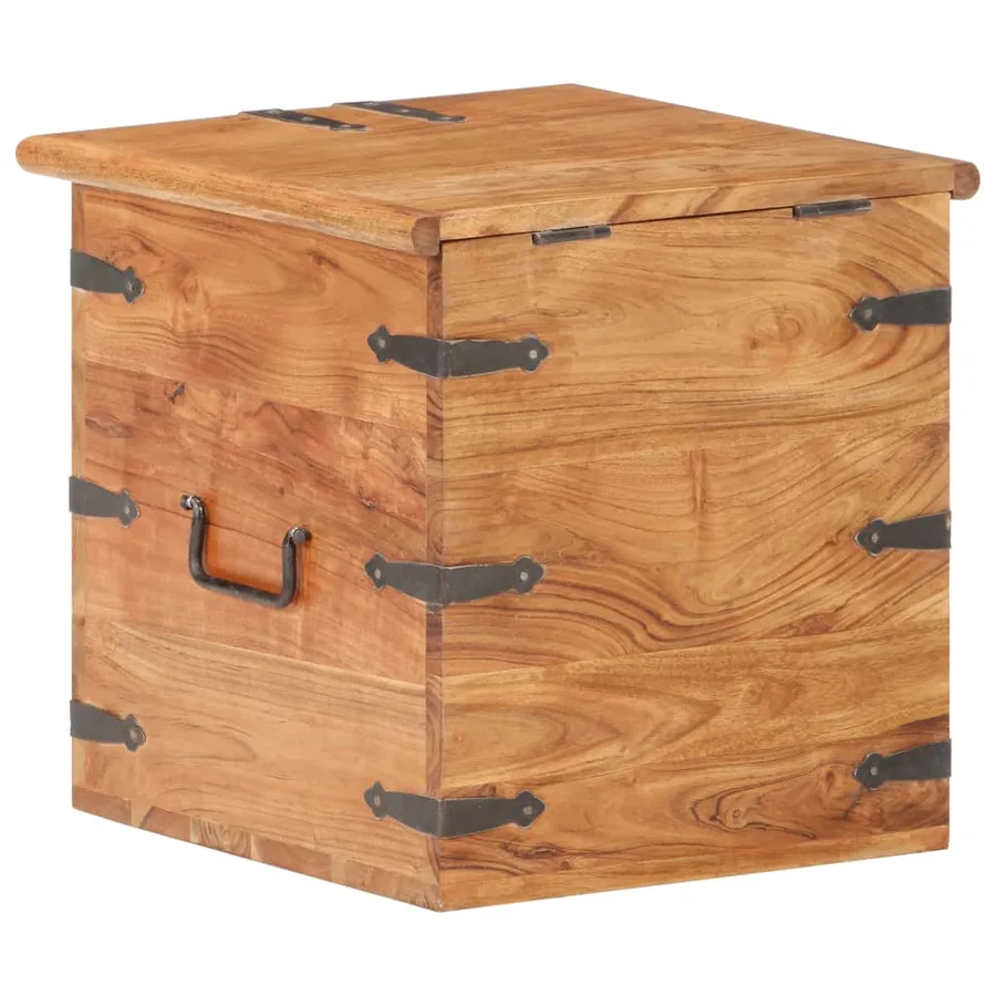 Coffre 40x40x40 cm Bois d'acacia solide - 5