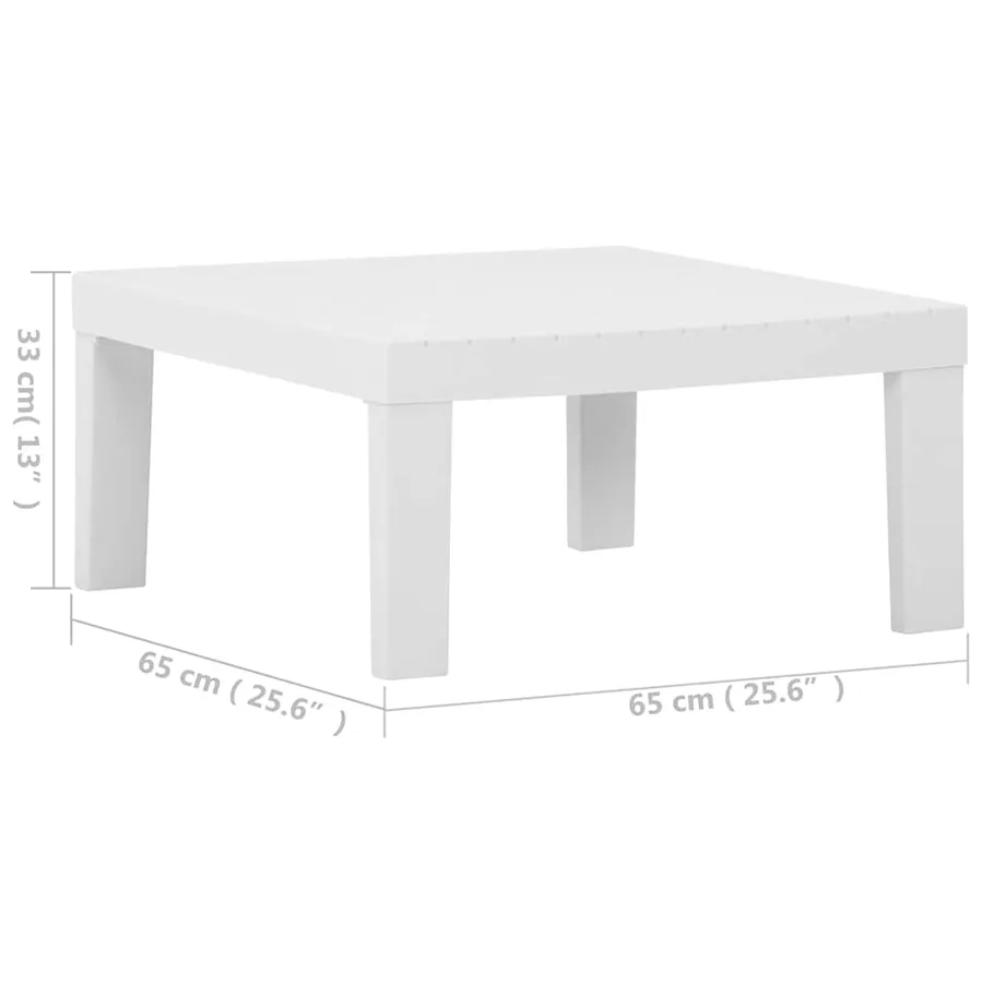 Table de salon de jardin Plastique blanc - 5