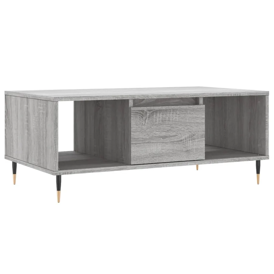 Table basse Sonoma gris 90x50x36,5 cm Bois d'ingénierie - 2
