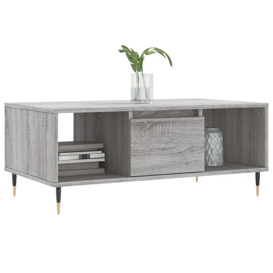 Table basse Sonoma gris 90x50x36,5 cm Bois d'ingénierie - 3