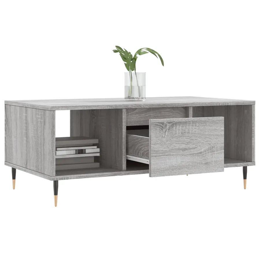 Table basse Sonoma gris 90x50x36,5 cm Bois d'ingénierie - 4