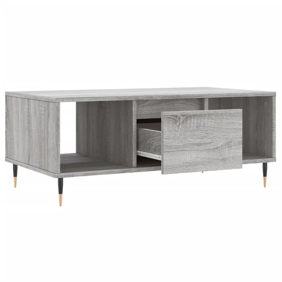 Table basse Sonoma gris 90x50x36,5 cm Bois d'ingénierie - 6