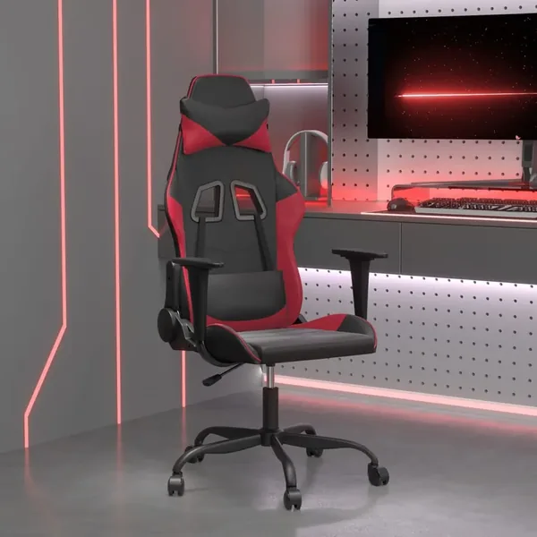 Chaise de jeu Noir et rouge bordeaux Similicuir