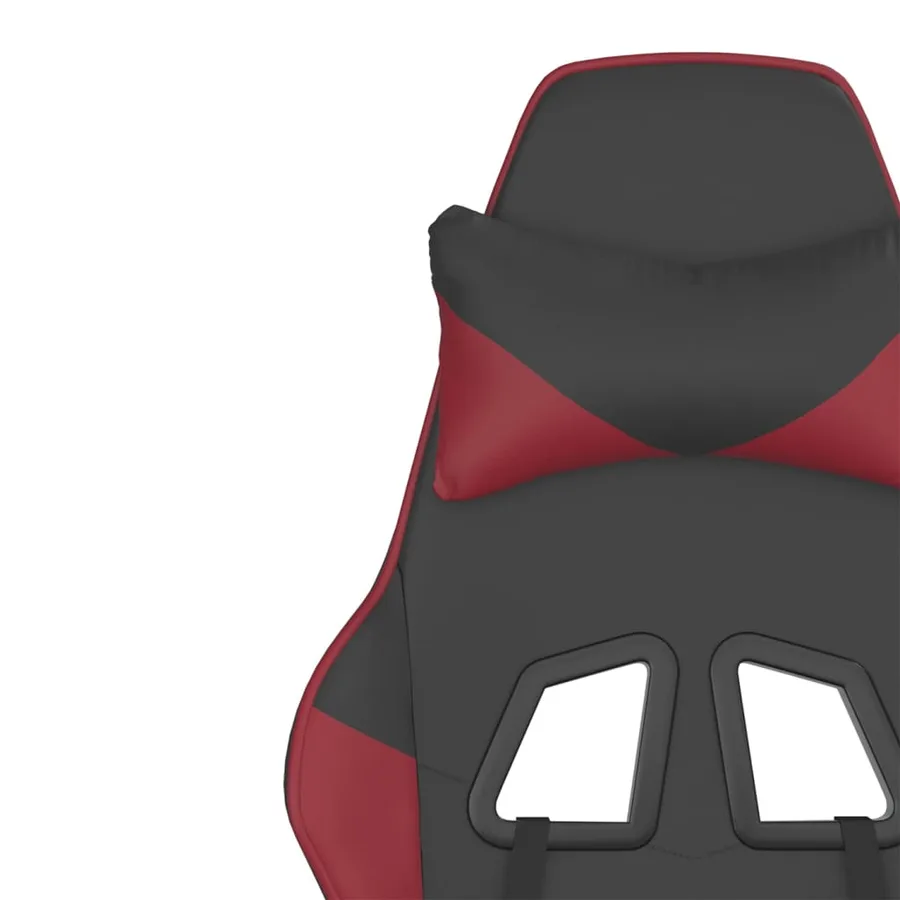 Chaise de jeu Noir et rouge bordeaux Similicuir - 11