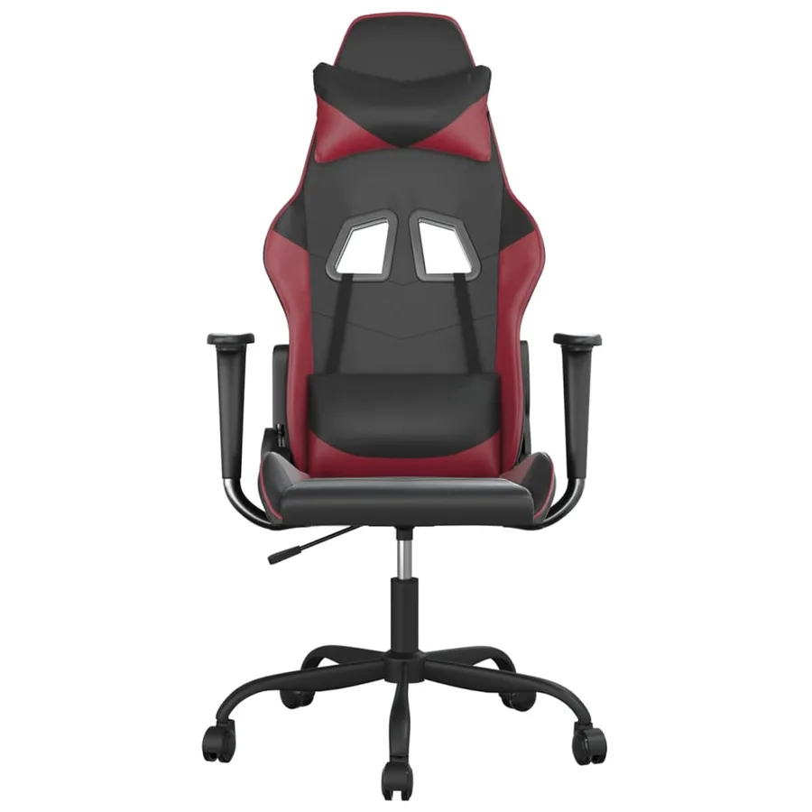 Chaise de jeu Noir et rouge bordeaux Similicuir - 3