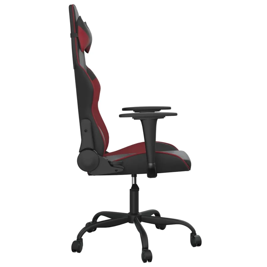 Chaise de jeu Noir et rouge bordeaux Similicuir - 4