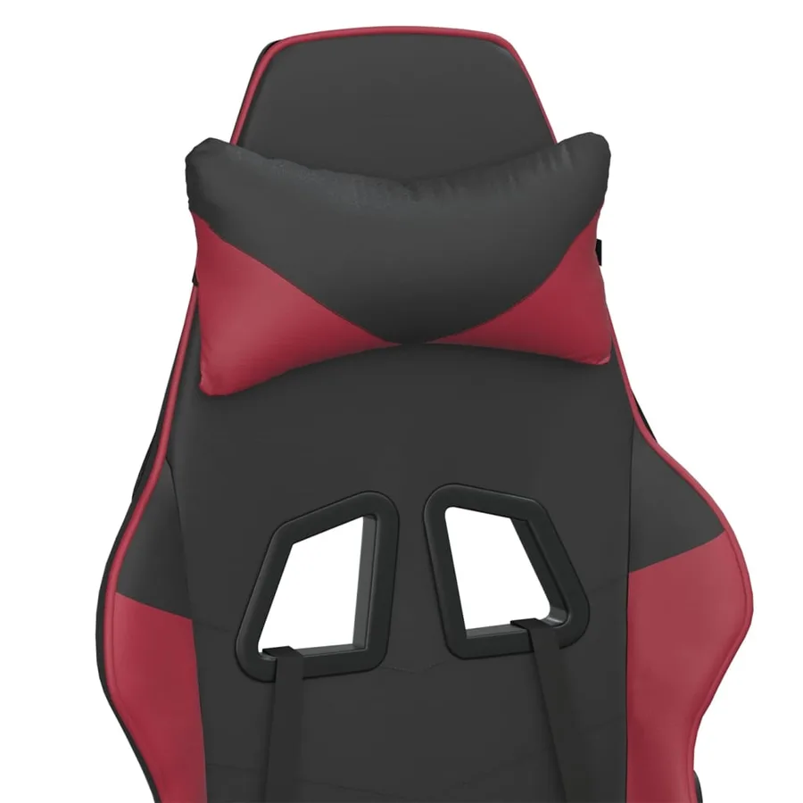 Chaise de jeu Noir et rouge bordeaux Similicuir - 9