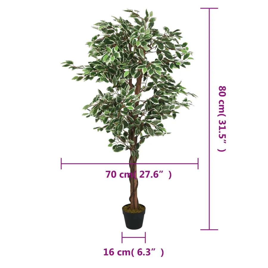 Ficus artificiel 378 feuilles 80 cm vert - 5