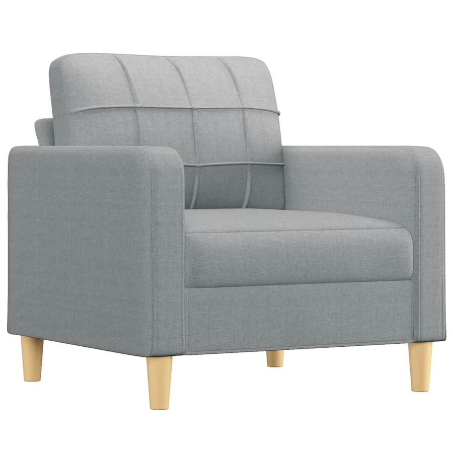 Ensemble de canapés 4 pcs coussins gris clair tissu - 3