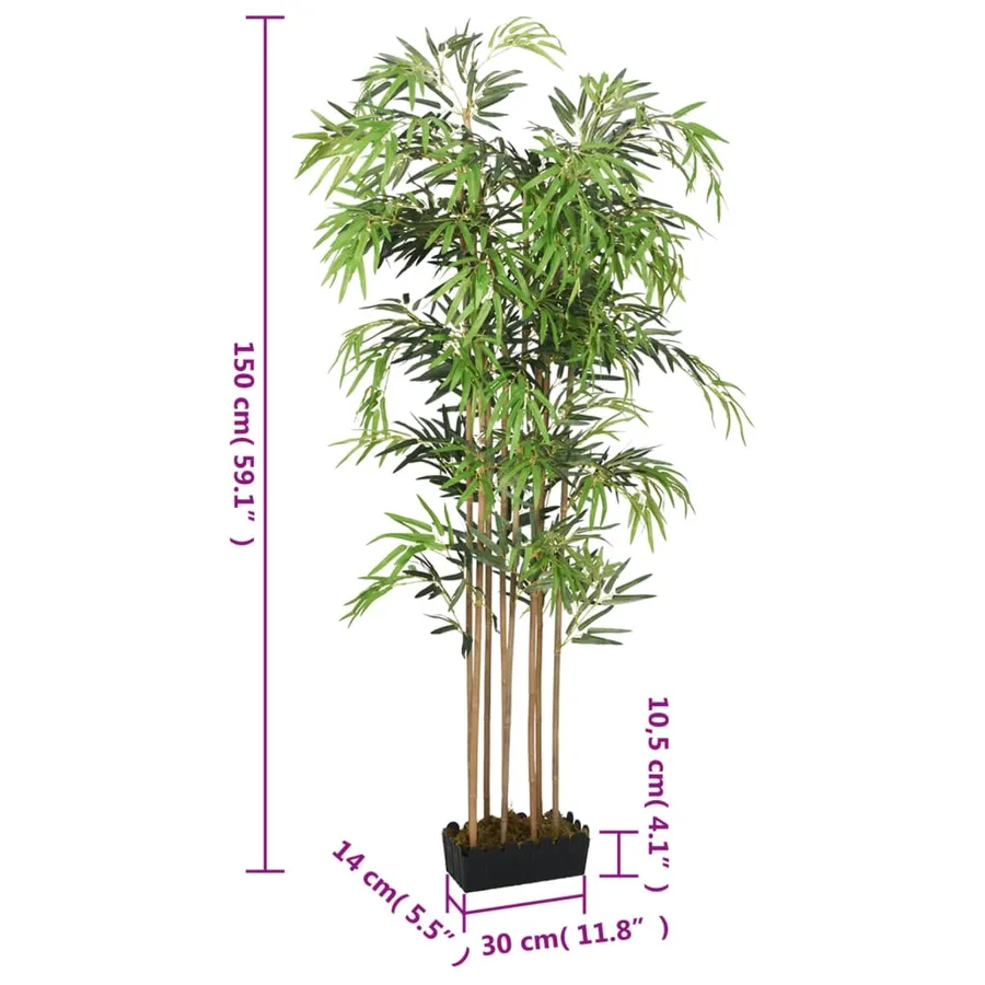 Bambou artificiel 1095 feuilles 150 cm vert - 5