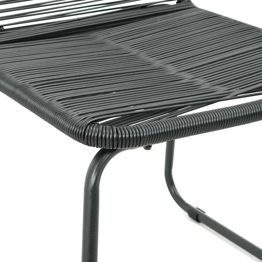 Ensemble à manger de jardin 9 pcs PVC résine tressée noir - 6