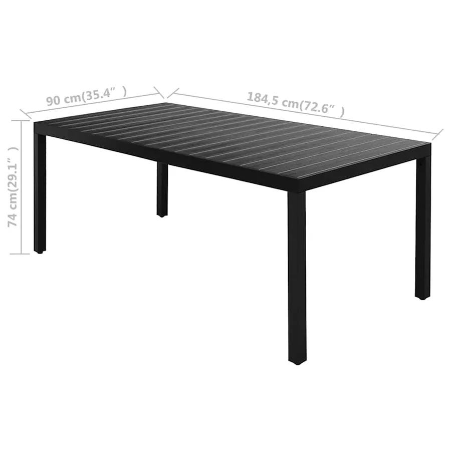 Ensemble à manger de jardin 9 pcs PVC résine tressée noir - 7