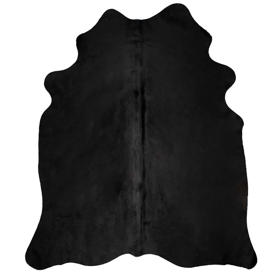 Tapis en peau de vache véritable noir 180x220 cm - 2