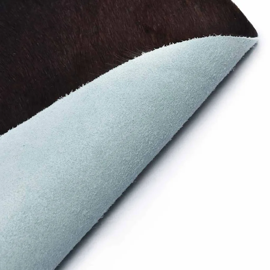 Tapis en peau de vache véritable noir 180x220 cm - 4