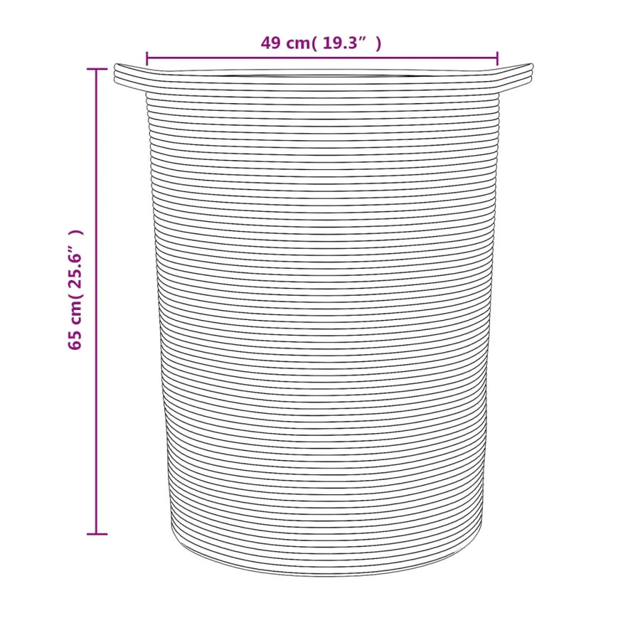 Panier de rangement gris et blanc Ø49x65 cm coton - 9