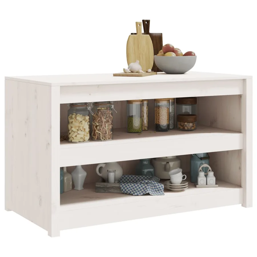 Armoire de cuisine d'extérieur MEPPEL blanc bois de pin massif - 3
