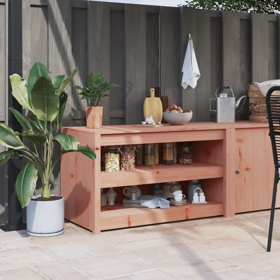 Armoire de cuisine d'extérieur MEPPEL 106x55x64 cm bois massif douglas