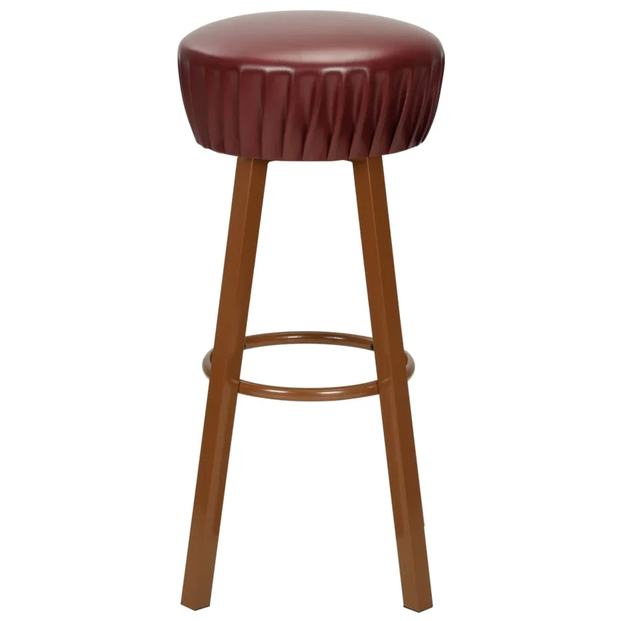 Chaises de bar lot de 2 marron similicuir - 3
