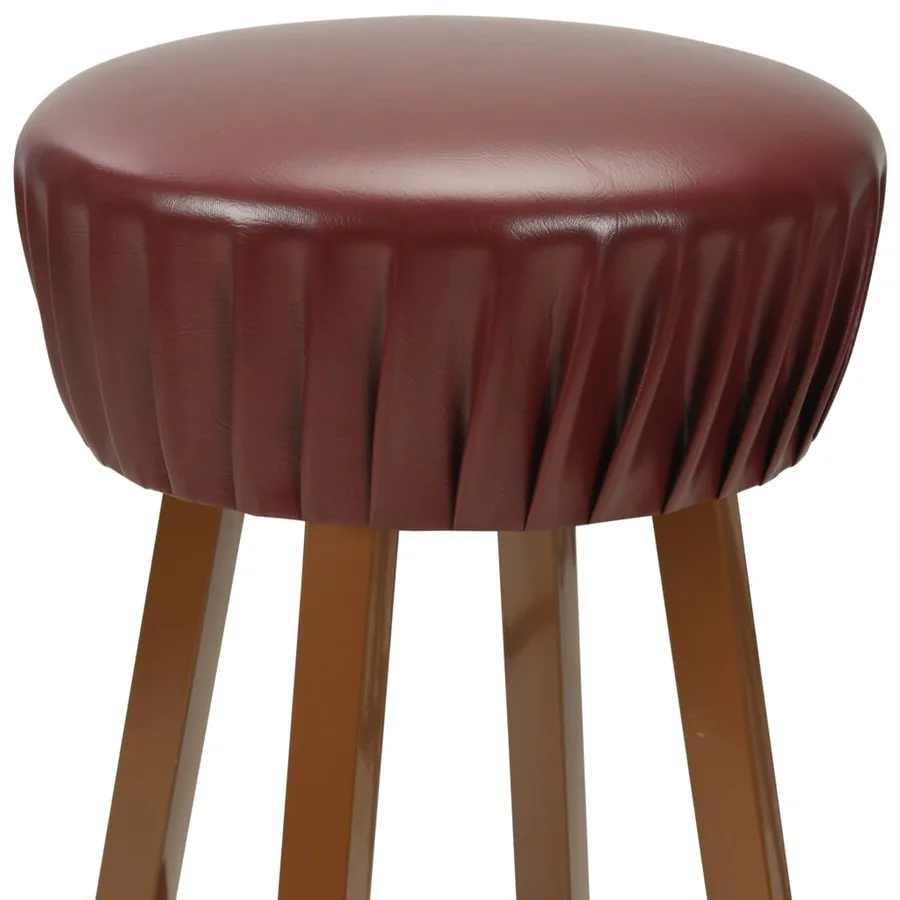 Chaises de bar lot de 2 marron similicuir - 4