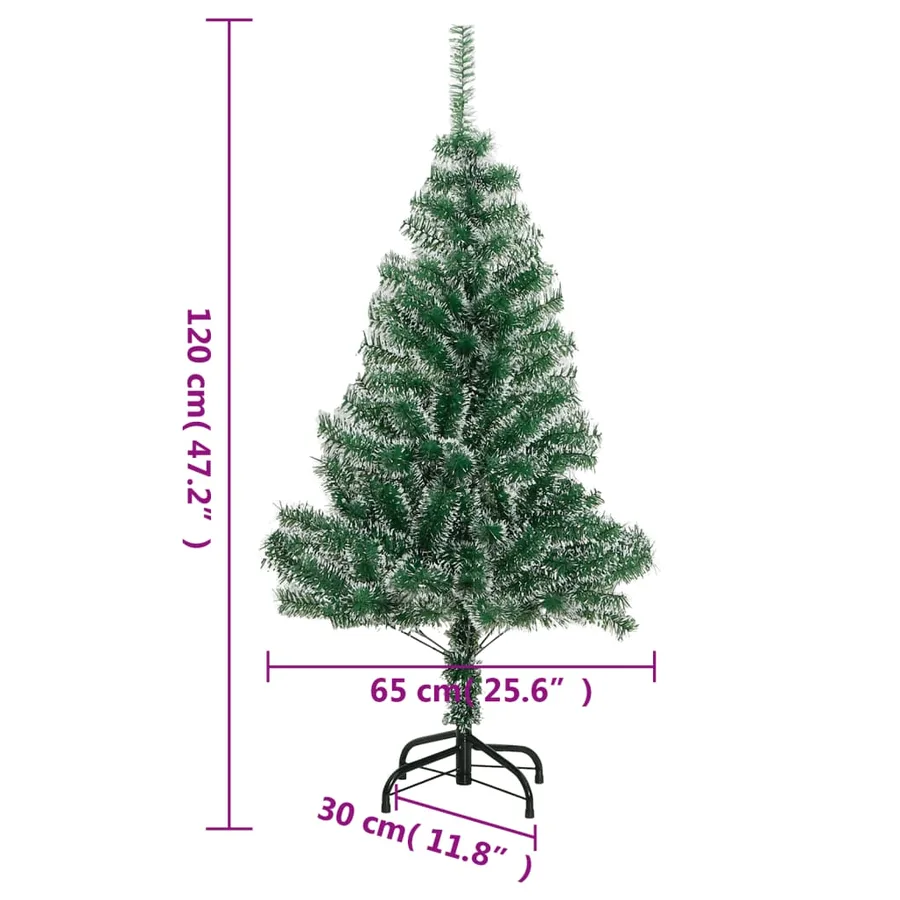 Sapin de Noël artificiel avec neige floquée vert 120 cm - 7