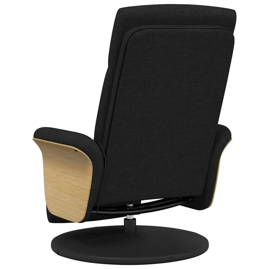 Fauteuil inclinable de massage avec repose-pieds noir tissu - 7