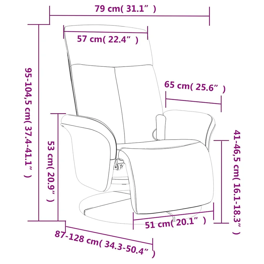 Fauteuil inclinable de massage avec repose-pieds bleu tissu - 11