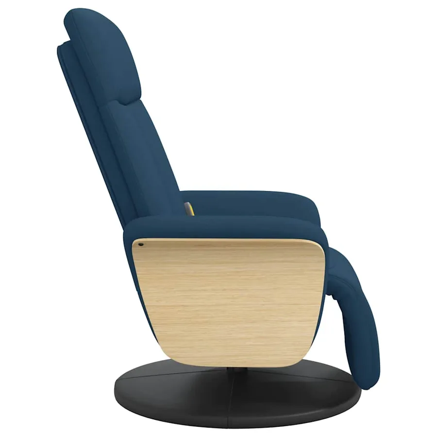 Fauteuil inclinable de massage avec repose-pieds bleu tissu - 5